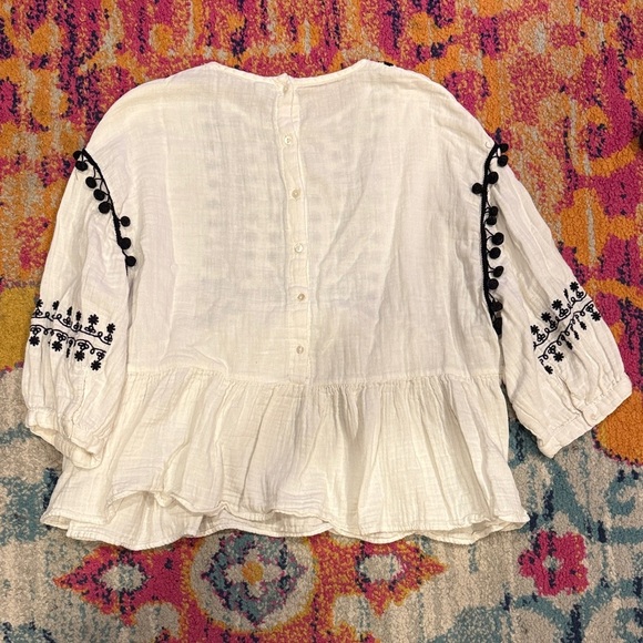 Zara White and Black Embroidered Top - Picture 4 of 7